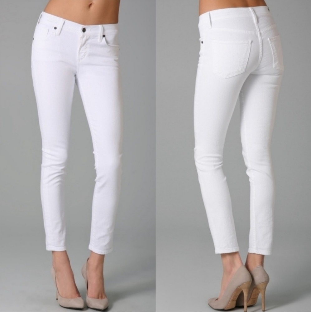 Citizens Of Humanity White Ankle Crop Skinny Jeans